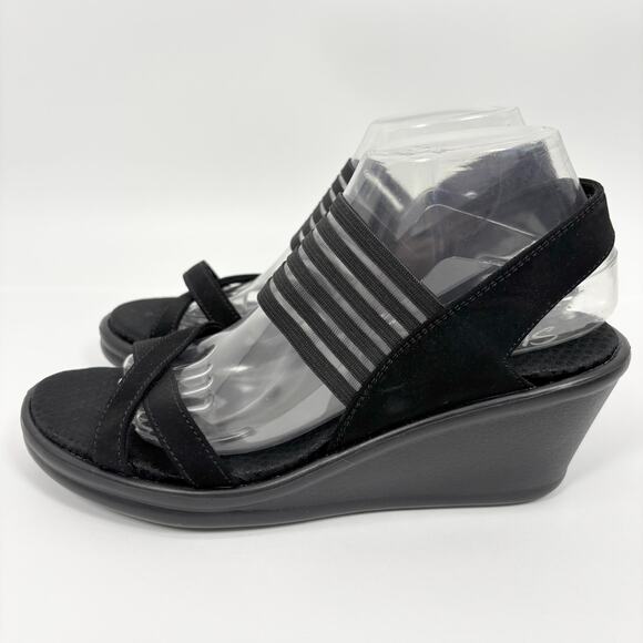 Skechers Rumblers Solar Burst Wedge Sandals 9.5 Memory Foam Slingback Mesh Heel - Picture 4 of 9